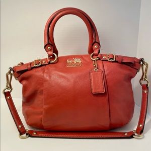 Excellent condition red Coach leather handbag